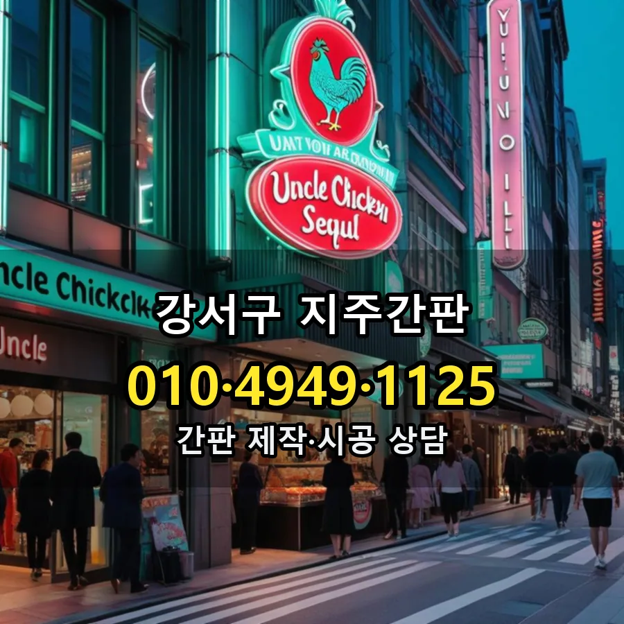 지주간판 설치 현장
