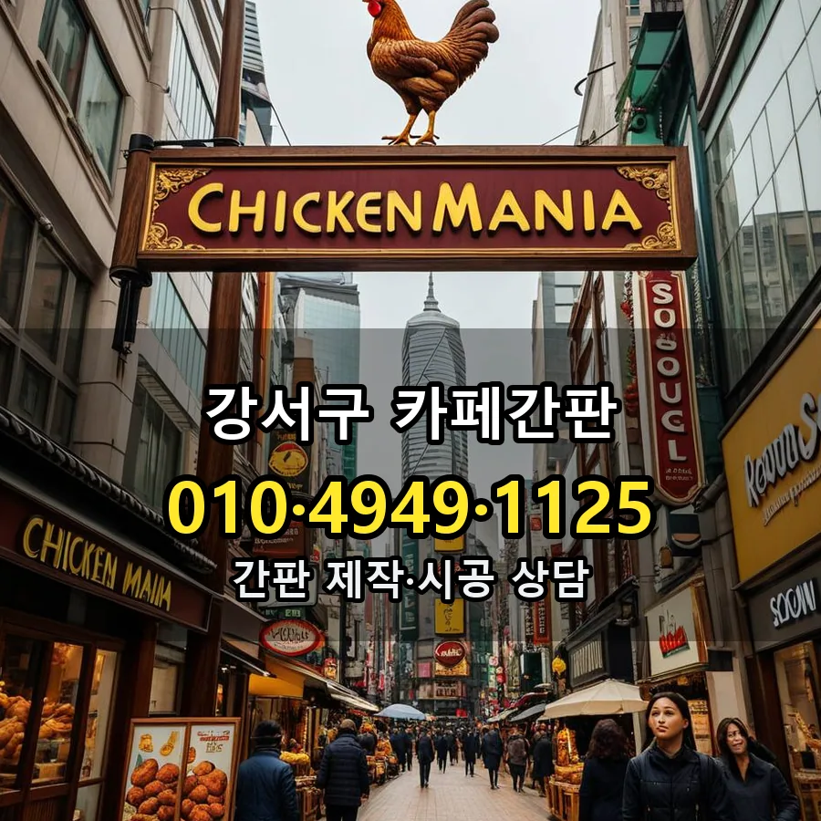 카페간판 제작·시공 모습