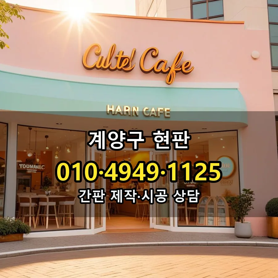 현판 제작·시공 모습