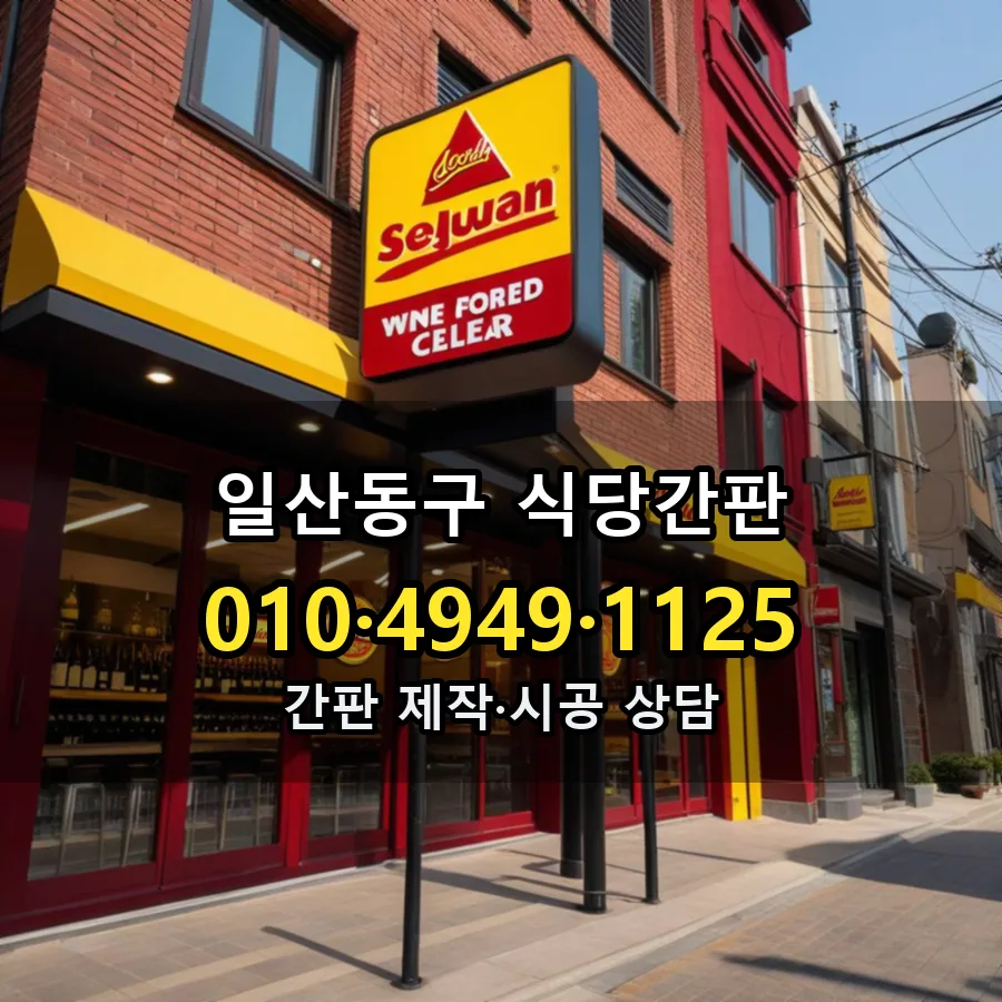 식당간판 설치 현장
