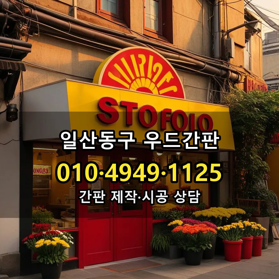 우드간판 제작·시공 모습