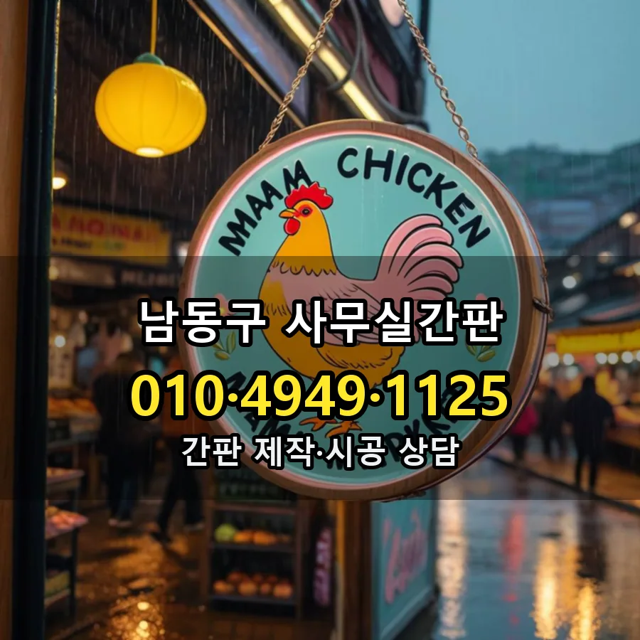 사무실간판 제작·시공 모습