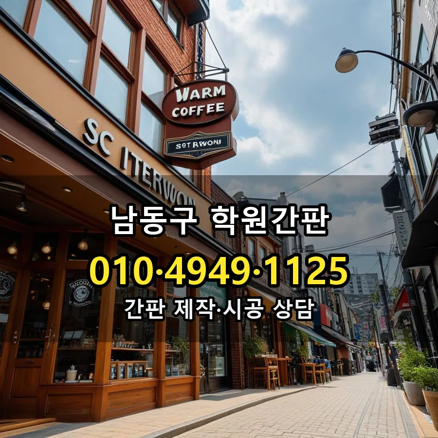 학원간판 제작·시공 모습
