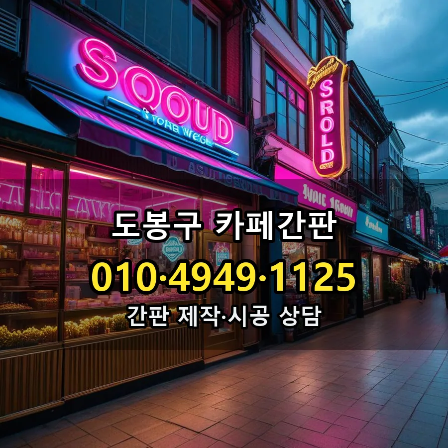 카페간판 설치 현장