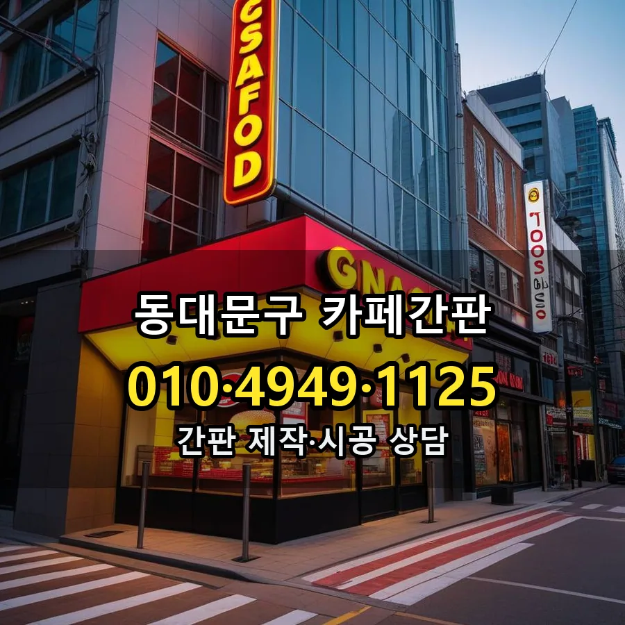 카페간판 설치 현장