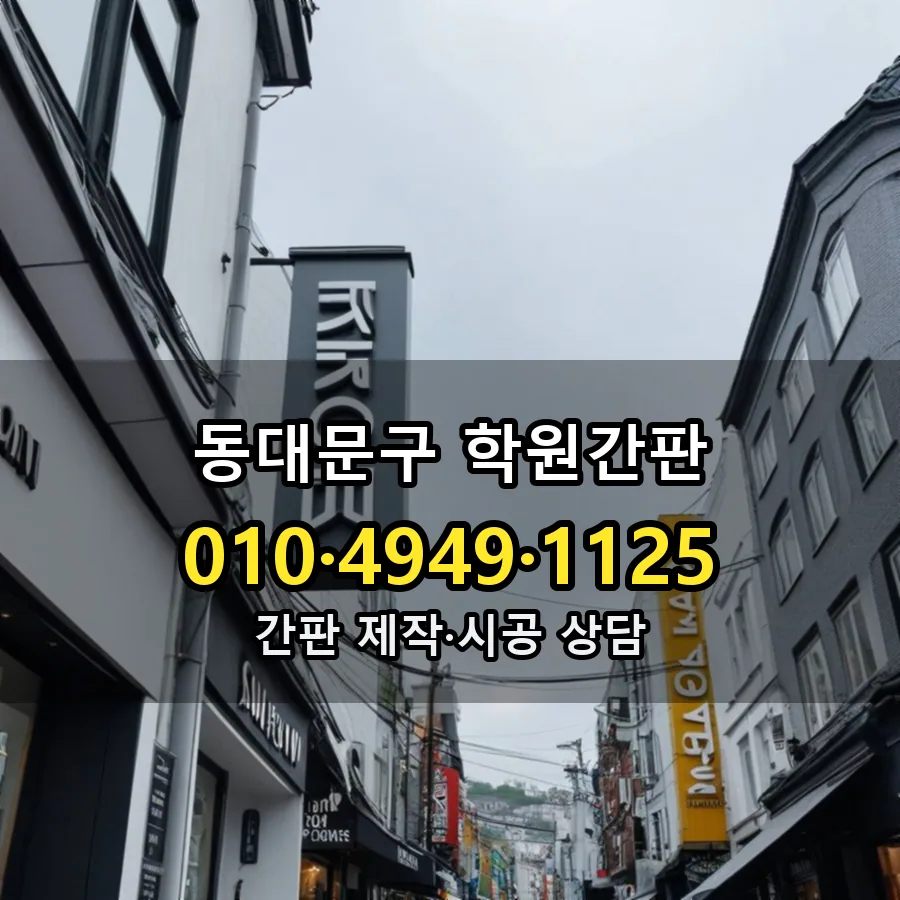 학원간판 제작·시공 모습