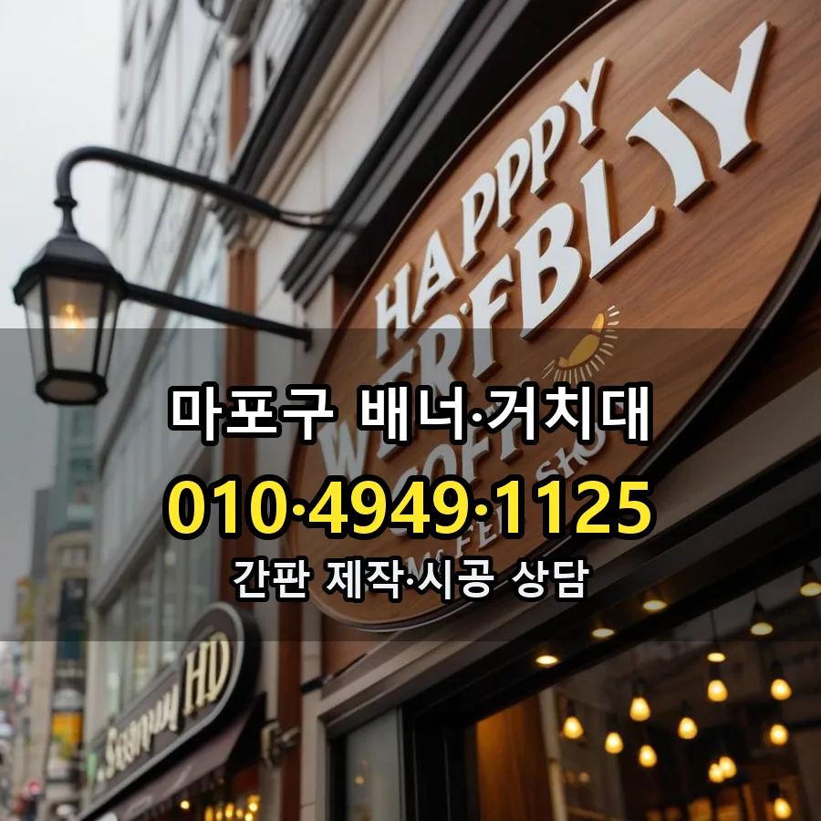 배너·거치대 제작·시공 모습