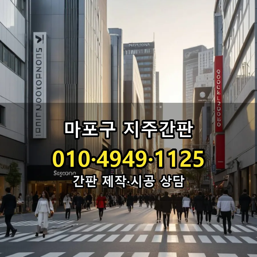 지주간판 설치 현장