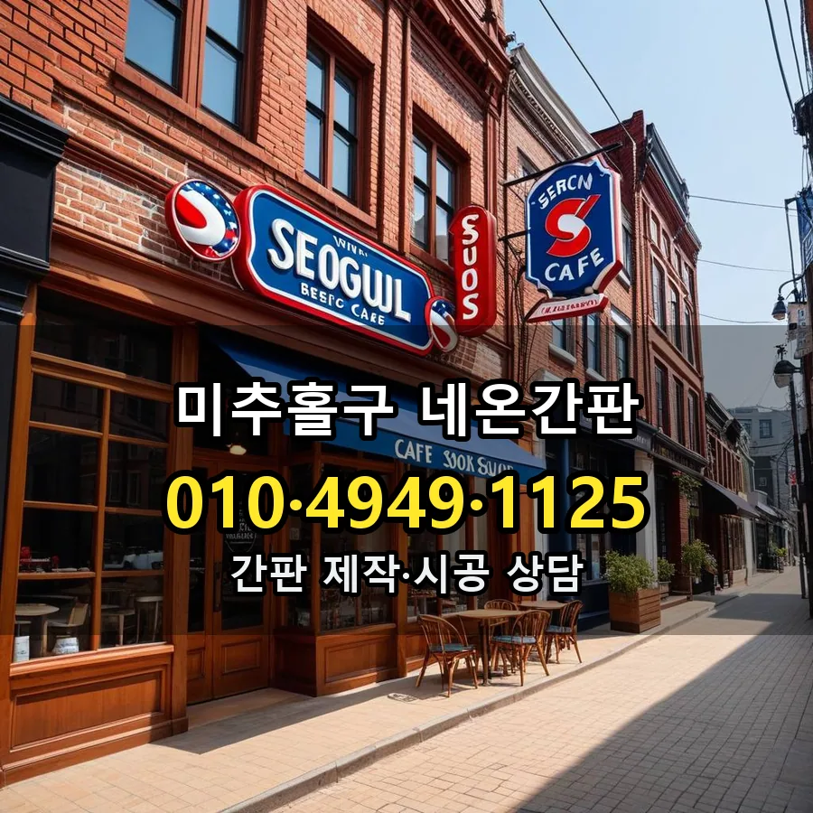 네온간판 제작·시공 모습