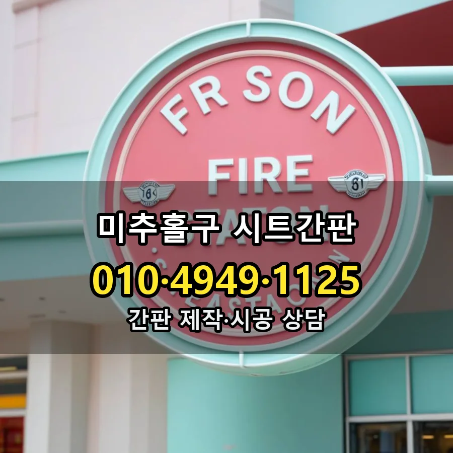 시트간판 제작·시공 모습