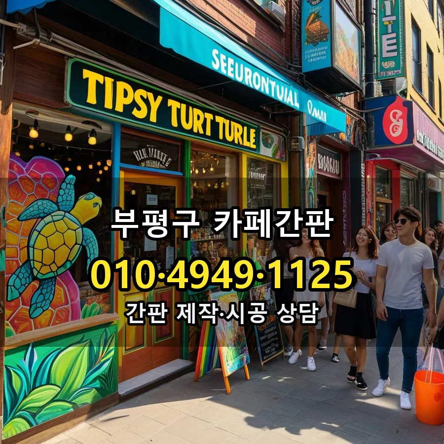 카페간판 설치 현장