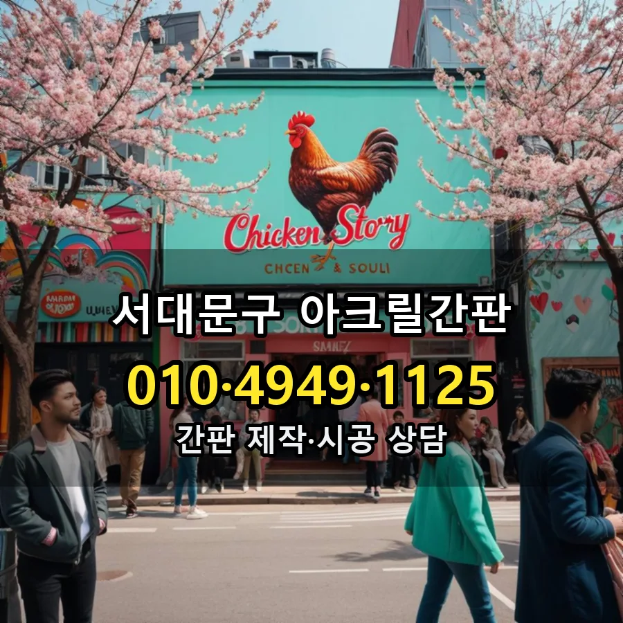 아크릴간판 제작·시공 모습
