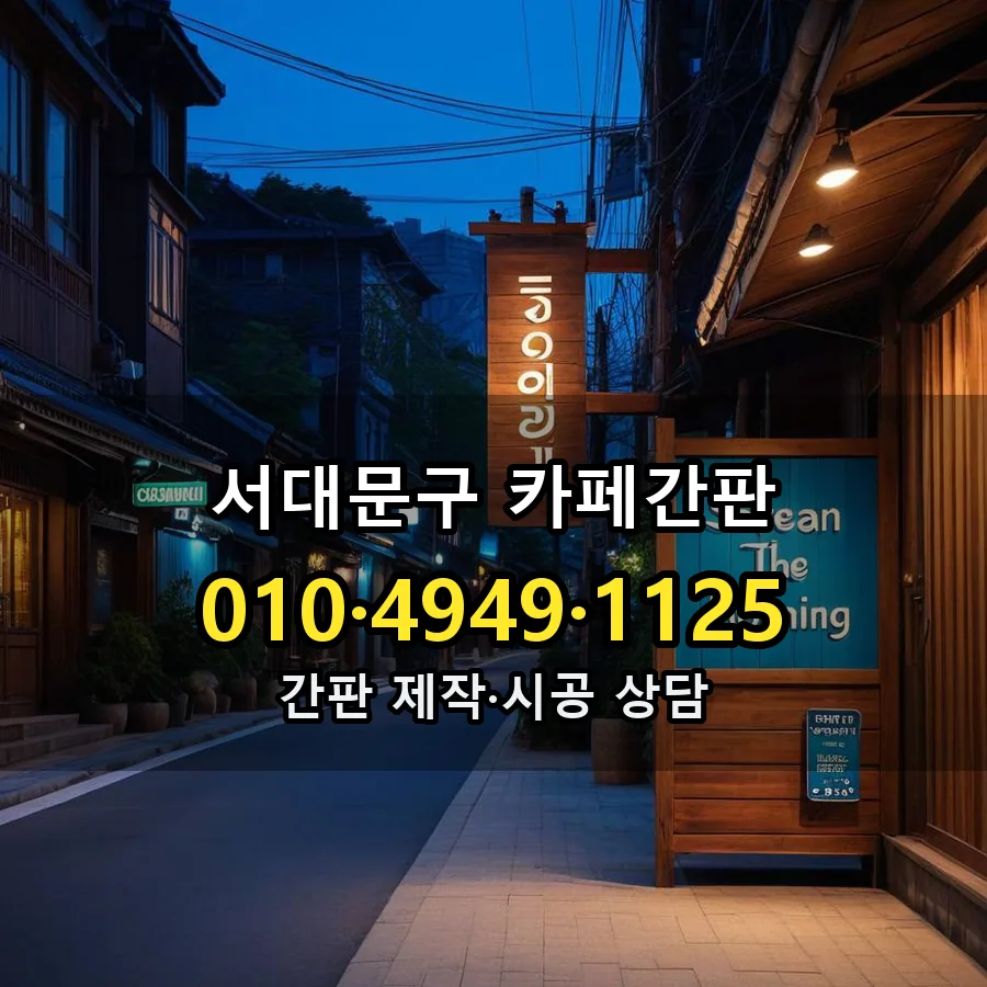 카페간판 제작·시공 모습