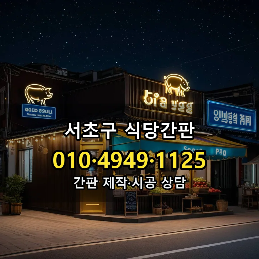 식당간판 시공 사진