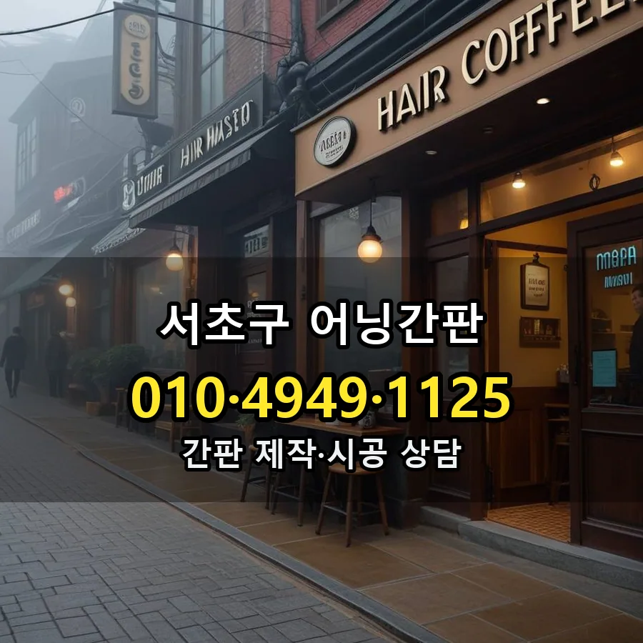 어닝간판 제작·시공 모습