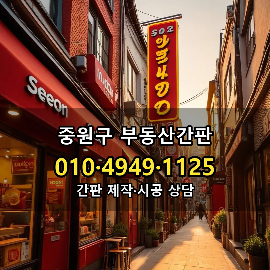 부동산간판 제작·시공 모습