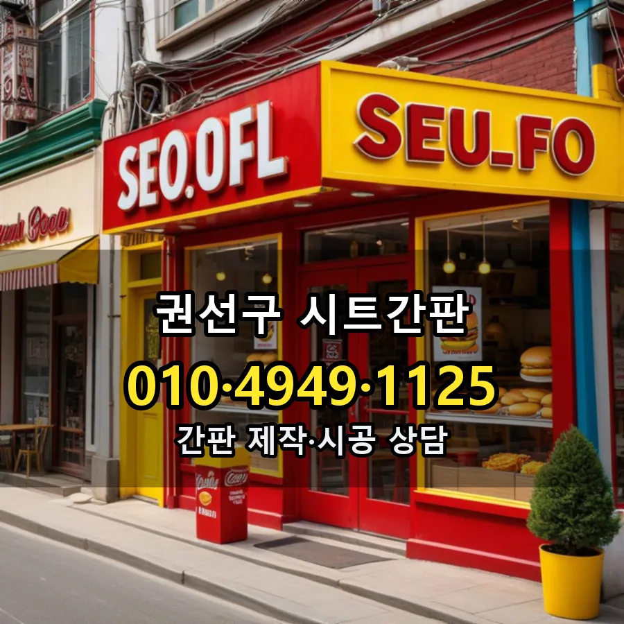 시트간판 제작·시공 모습