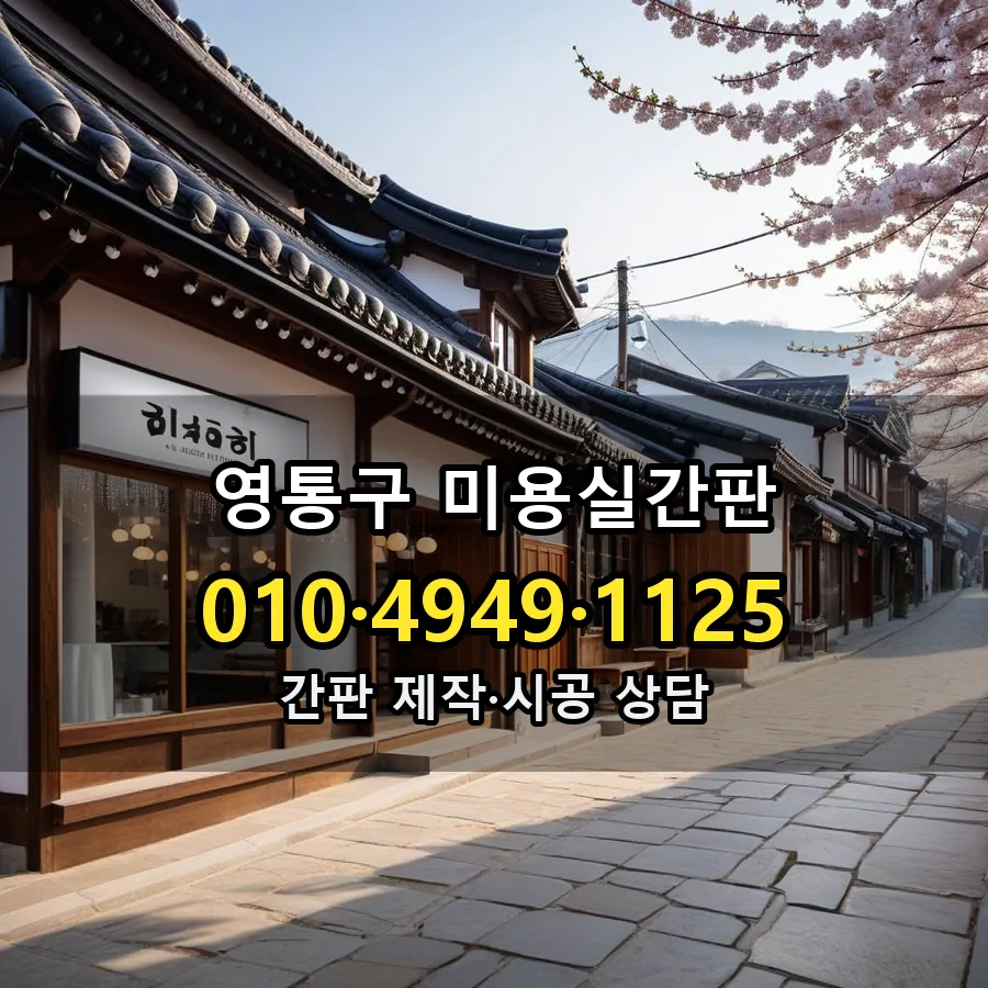 미용실간판 제작·시공 모습