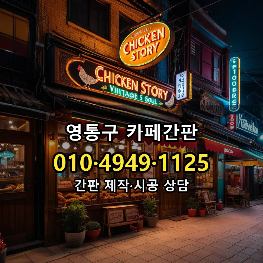 카페간판 설치 현장