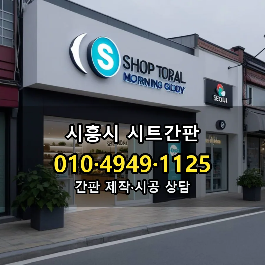 시트간판 제작·시공 모습