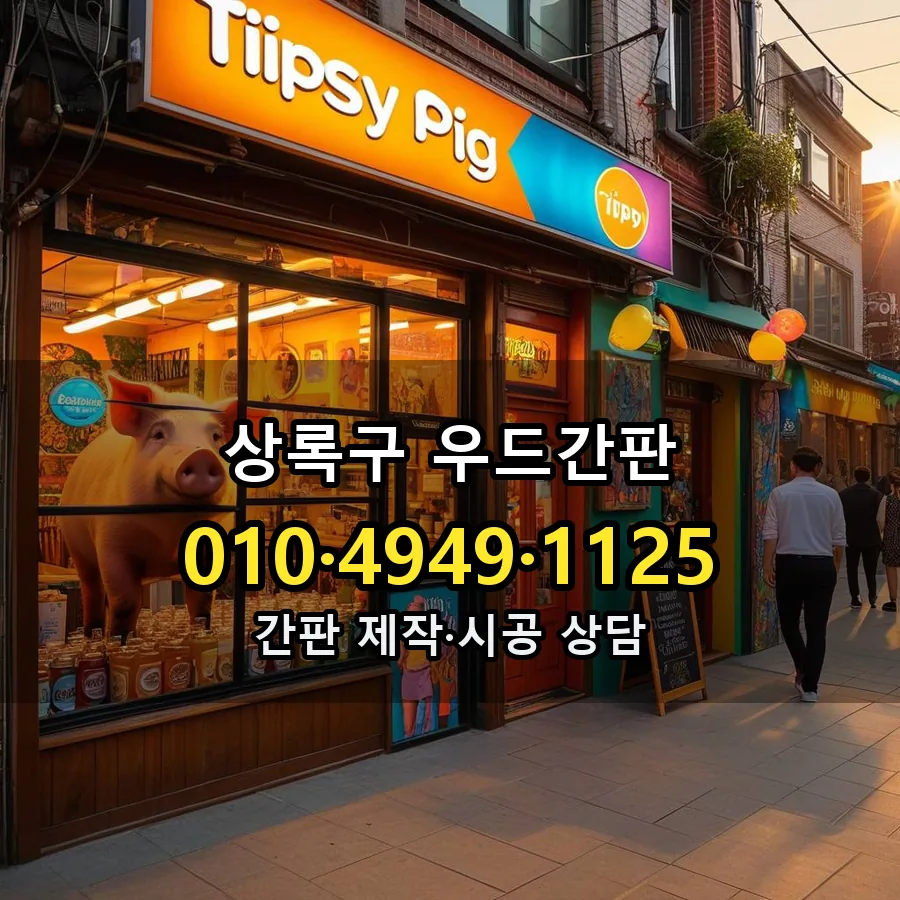 우드간판 제작·시공 모습