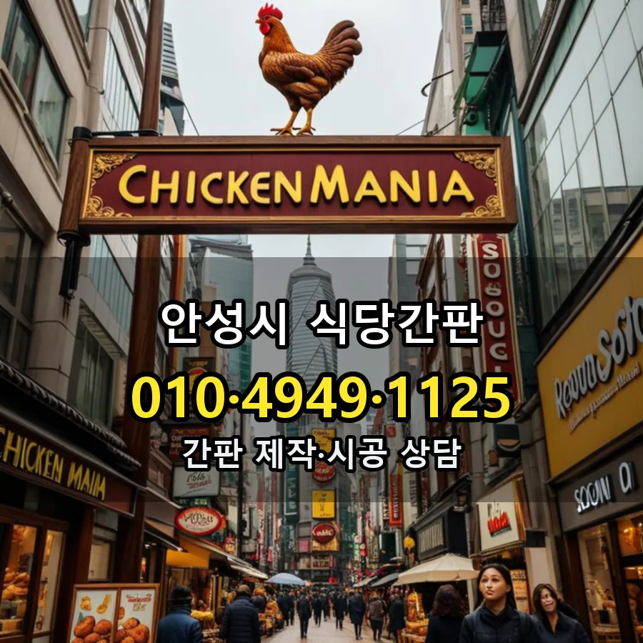 식당간판 제작·시공 모습