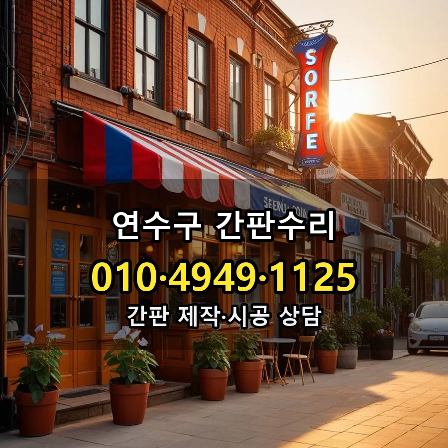 간판수리 제작·시공 모습