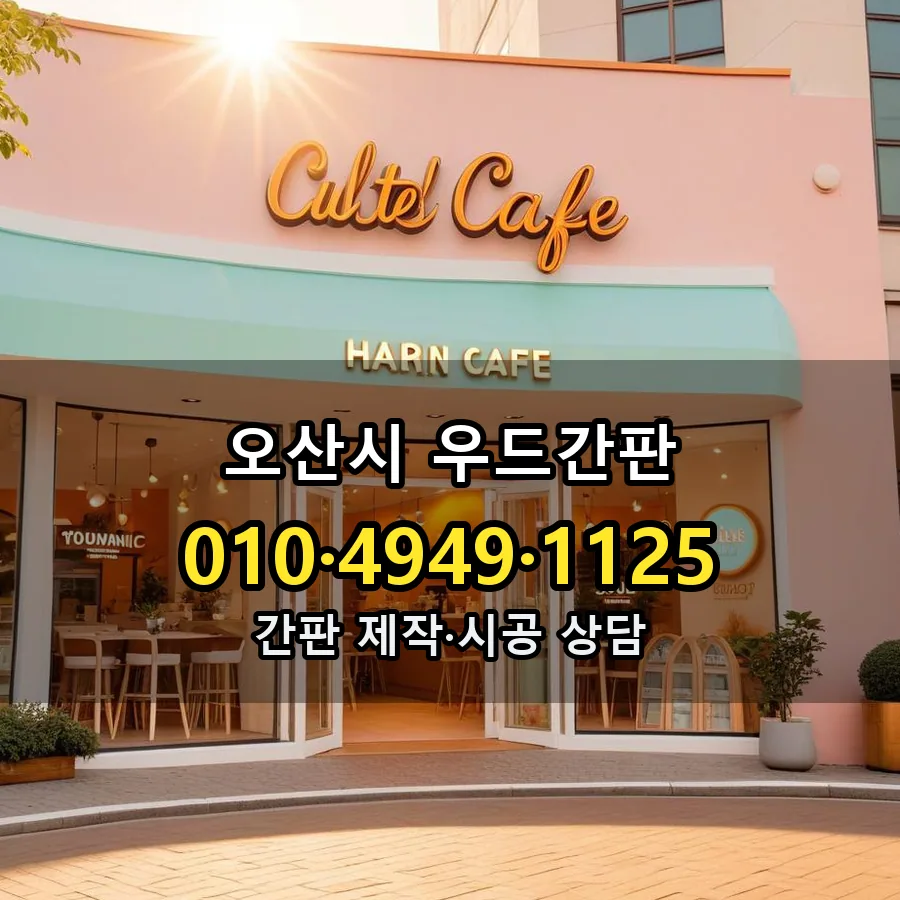 우드간판 제작·시공 모습
