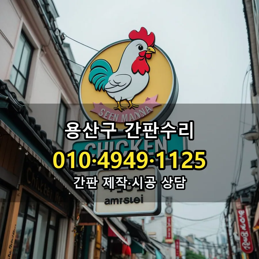 간판수리 제작·시공 모습
