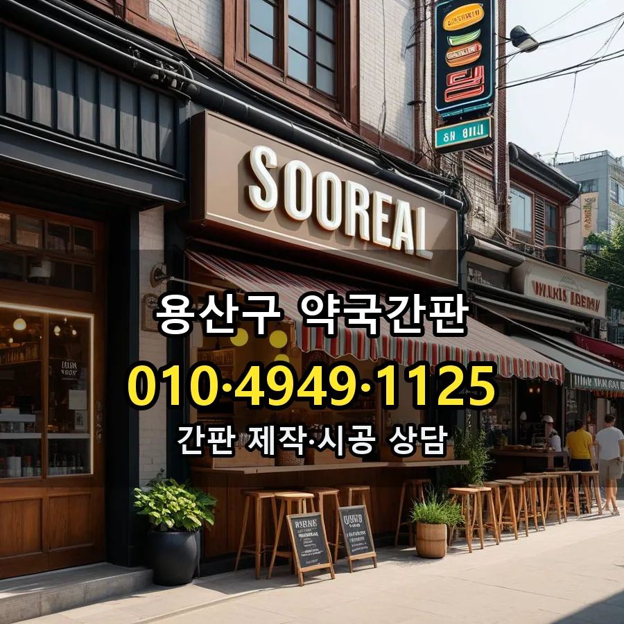 약국간판 설치 현장