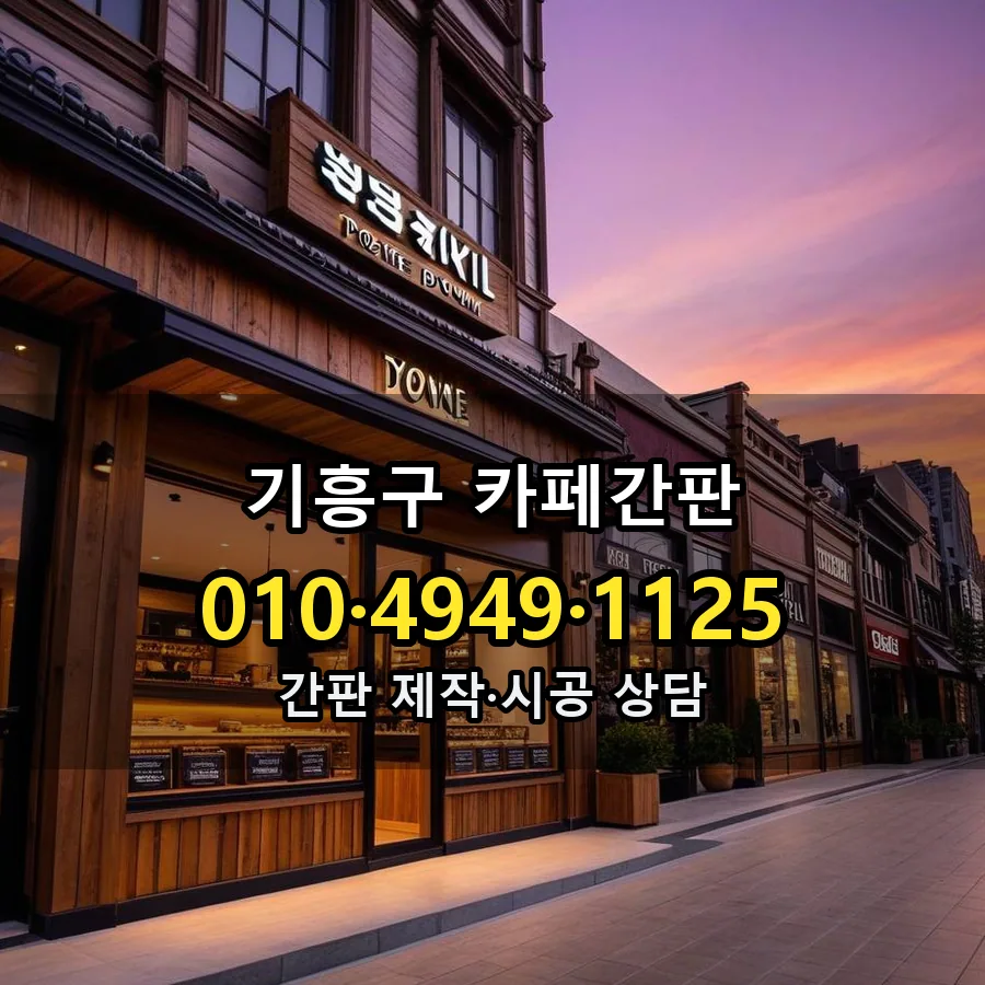 카페간판 설치 현장
