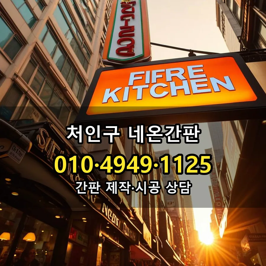 네온간판 제작·시공 모습