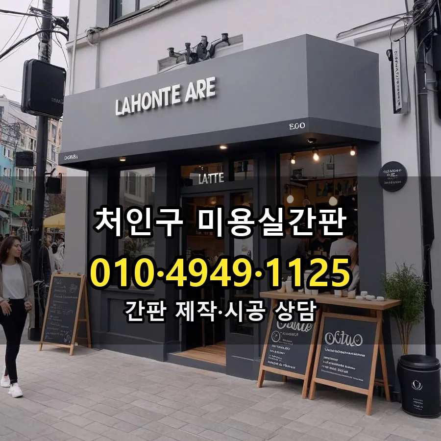 미용실간판 제작·시공 모습