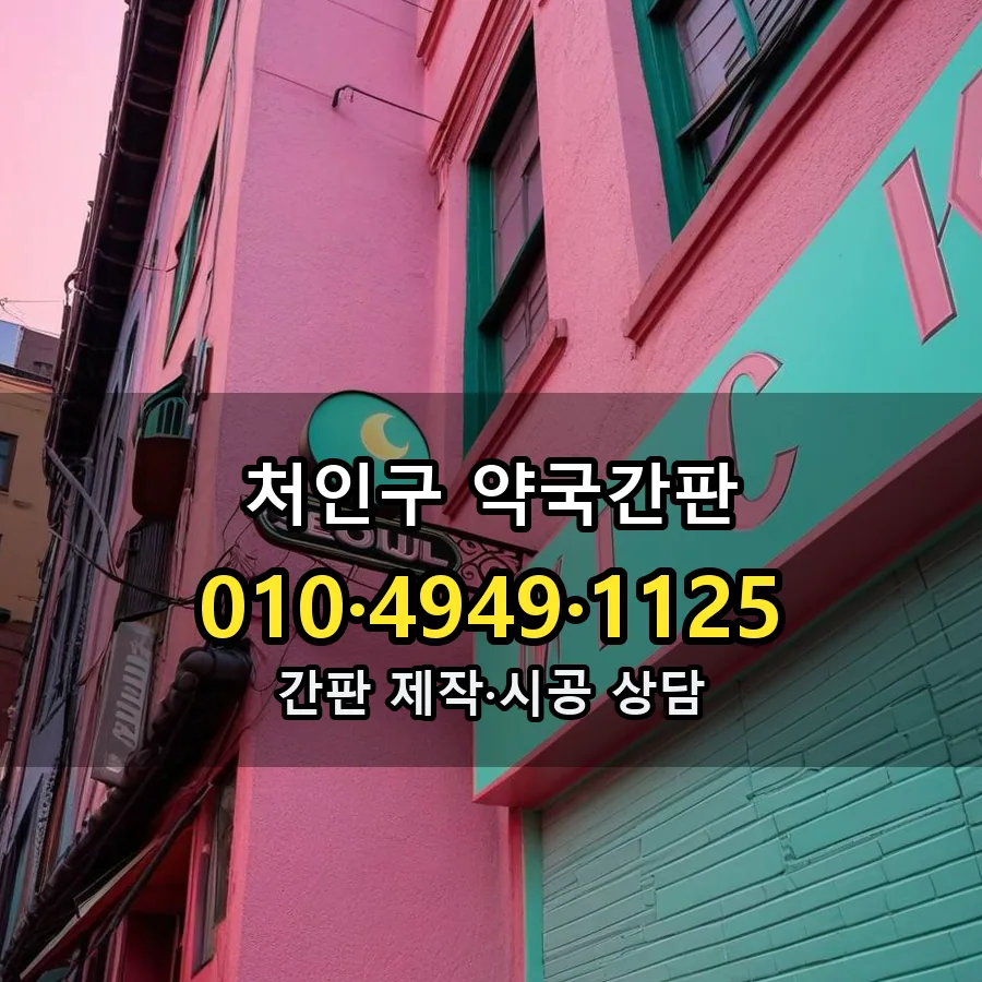 약국간판 설치 현장