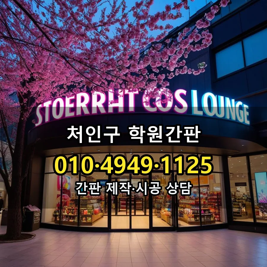 학원간판 설치 현장