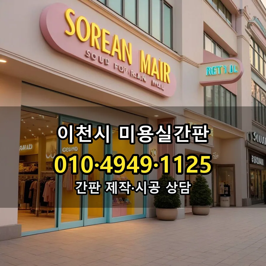 미용실간판 제작·시공 모습