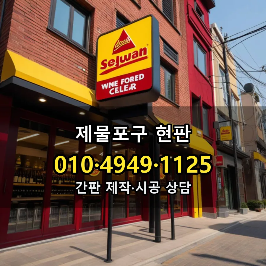 현판 제작·시공 모습