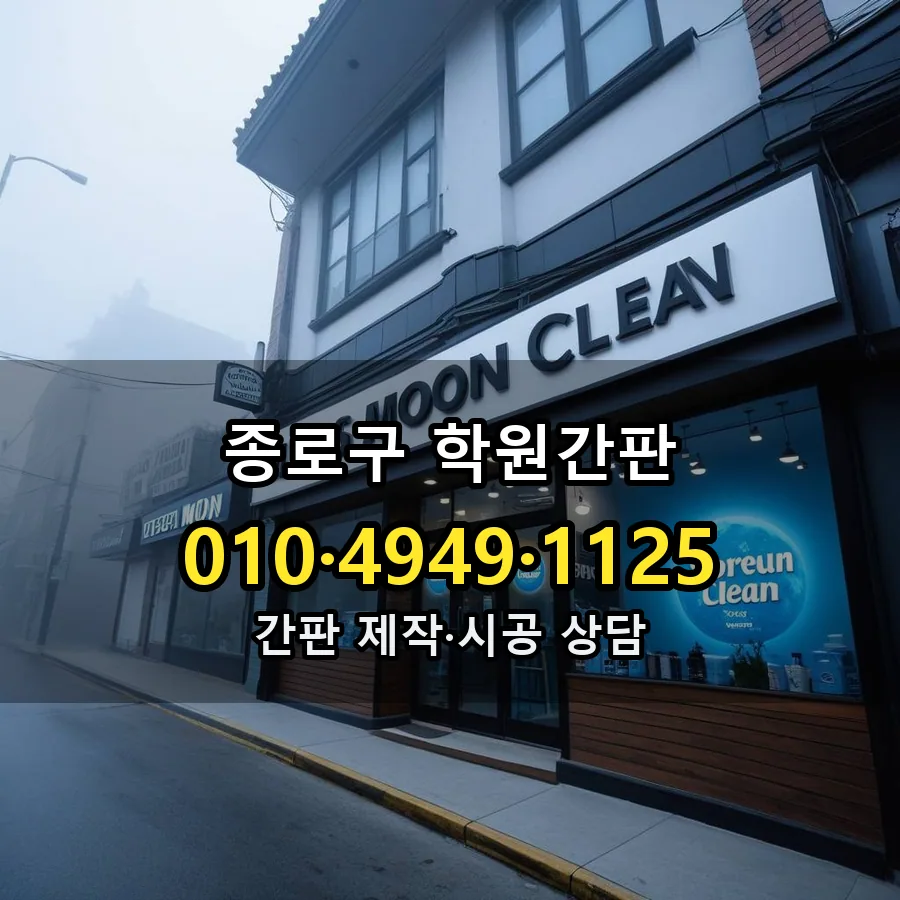학원간판 제작·시공 모습