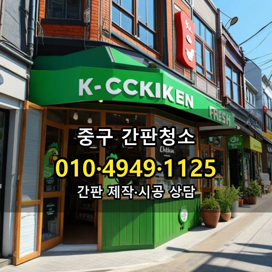 간판청소 제작·시공 모습