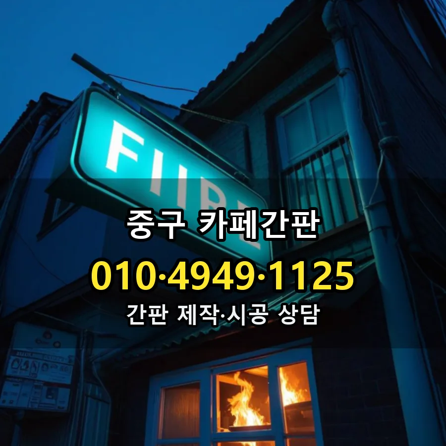 카페간판 제작·시공 모습