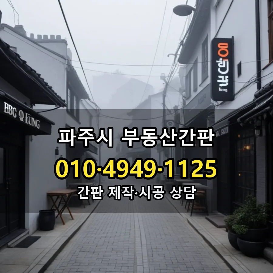 부동산간판 제작·시공 모습