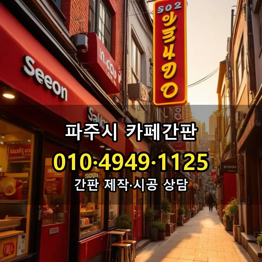 카페간판 시공 사진