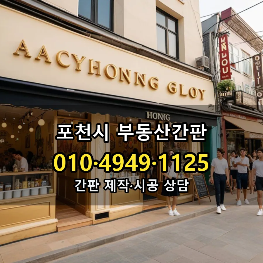 부동산간판 제작·시공 모습