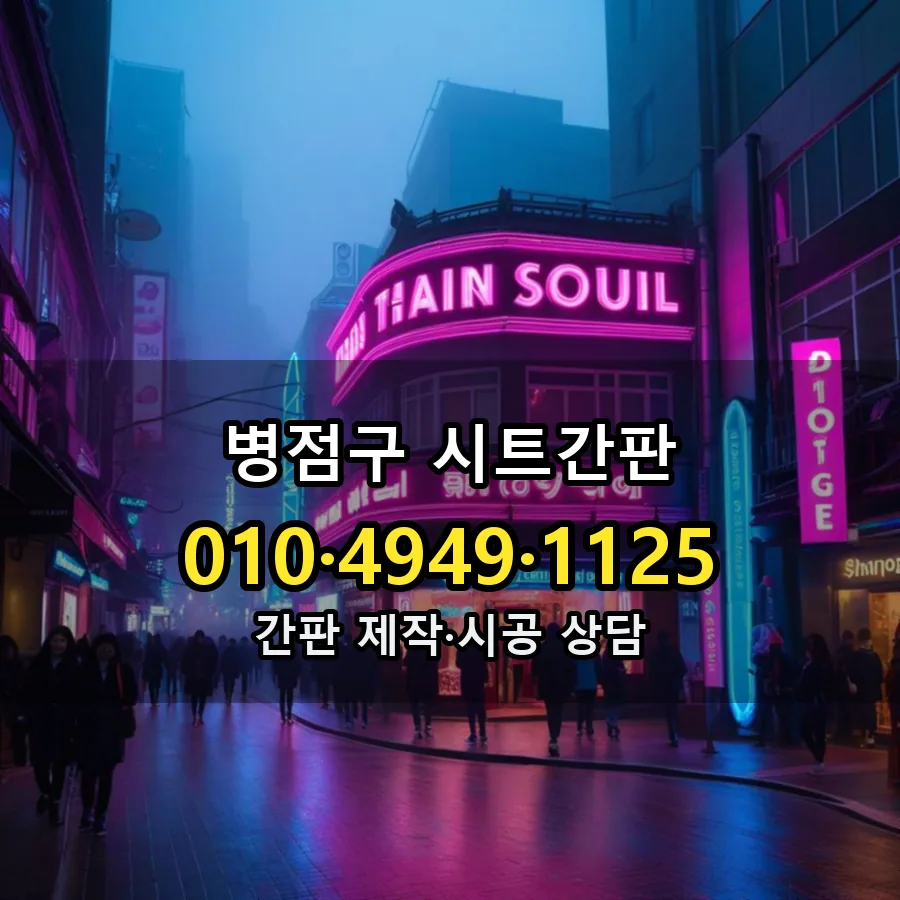 시트간판 제작·시공 모습