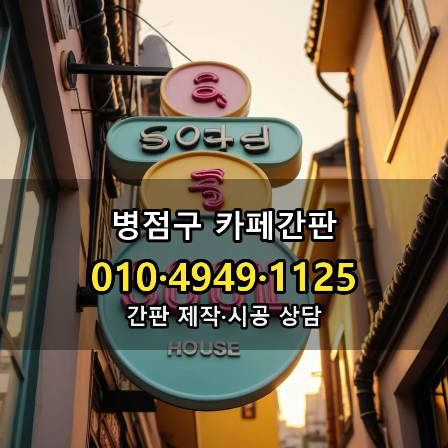 카페간판 설치 현장